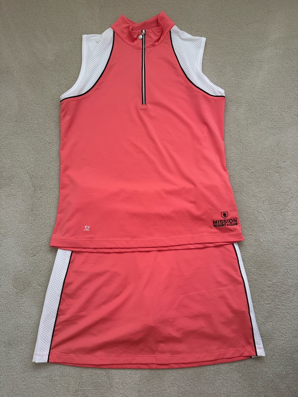 Daily Sports Golf Set Coral-Pink Athletic Skort (size M) and Top (size L)